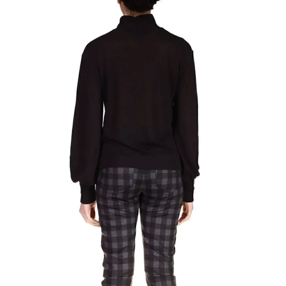 Sanctuary Women's Cutout Mock Neck Top Black, pullover sweater XS size 2